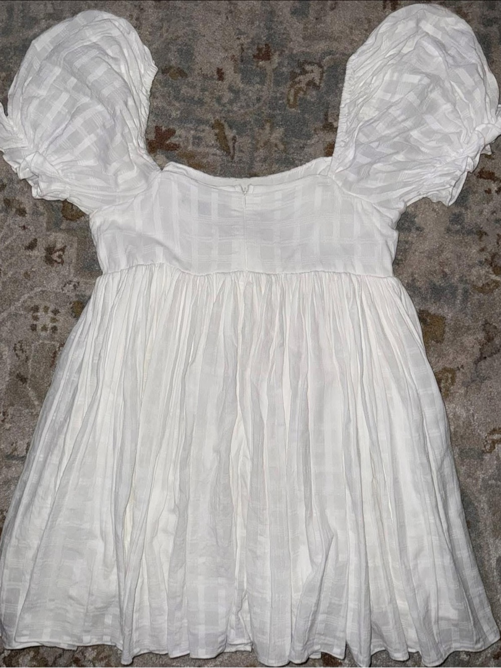 Lulu's White Puff-Sleeve Midi Dress - Picture 2 of 2